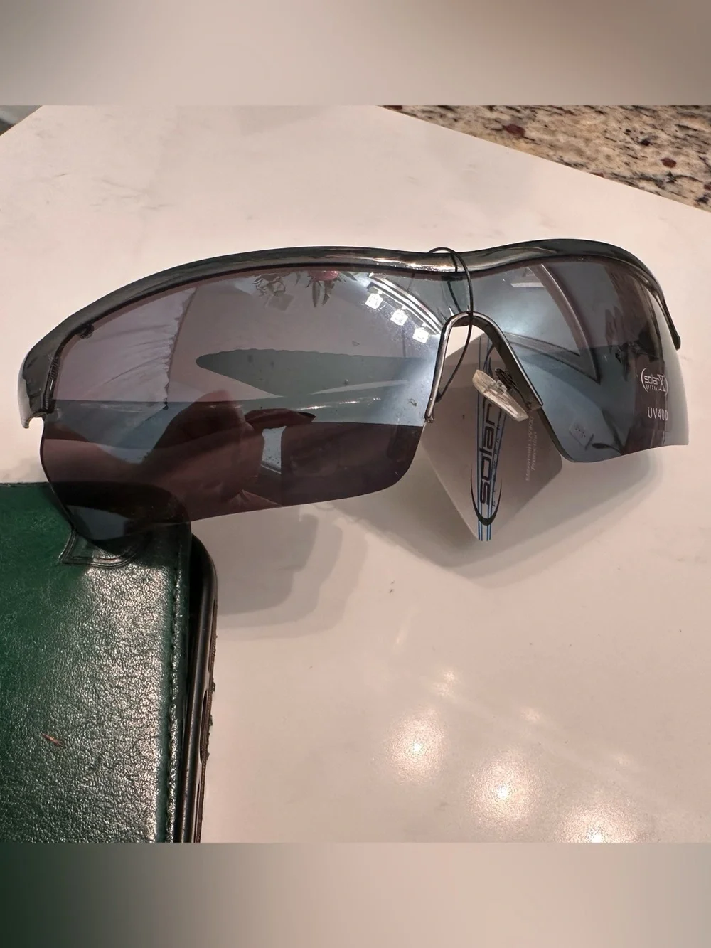Polarized Shield Sunglasses in Smoke Blue